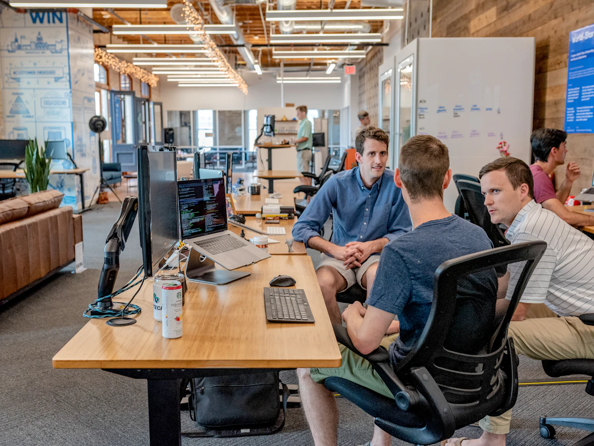 People collaborating on a modern commerce platform