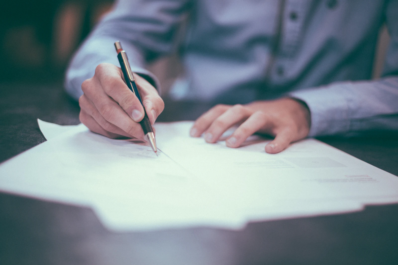 Professional business documents on a desk